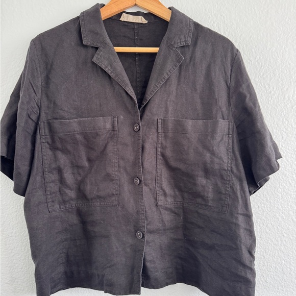 Everlane Tops - Everlane Women's Linen Black Button Down Shirt